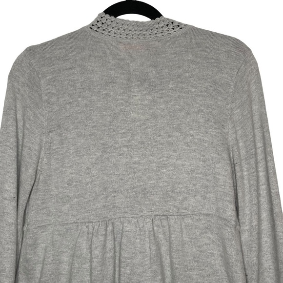 Cynthia Steffe Gray Cardigan Sweater w/Crochet Details Sz S - Picture 4 of 11